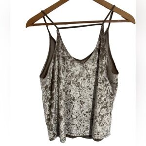 I. Silver Velvet Cami Top size L